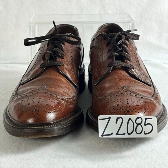 Allen Edmonds Shoes Mens 10A Brown Leather Longwingtip Brogue MacNeil Oxfords main image 9